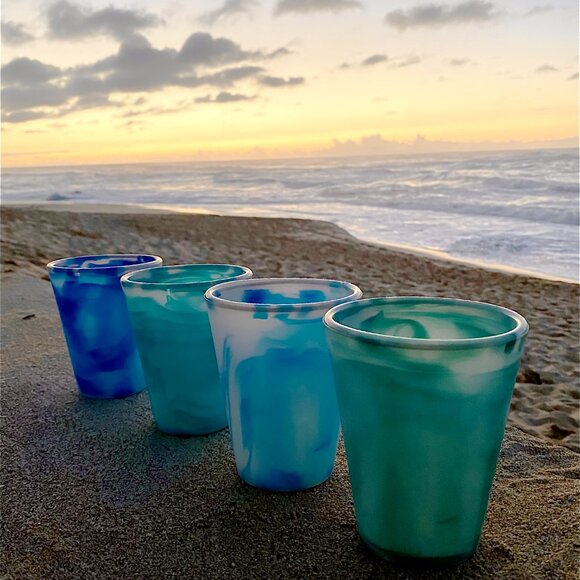 goSili reusable stackable silicone Ocean Cups set of 4 (20 oz.) - Picture 10 of 10